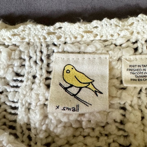 Anthropologie sweater women XS cotton blend long sleeve open knit white - Picture 4 of 10